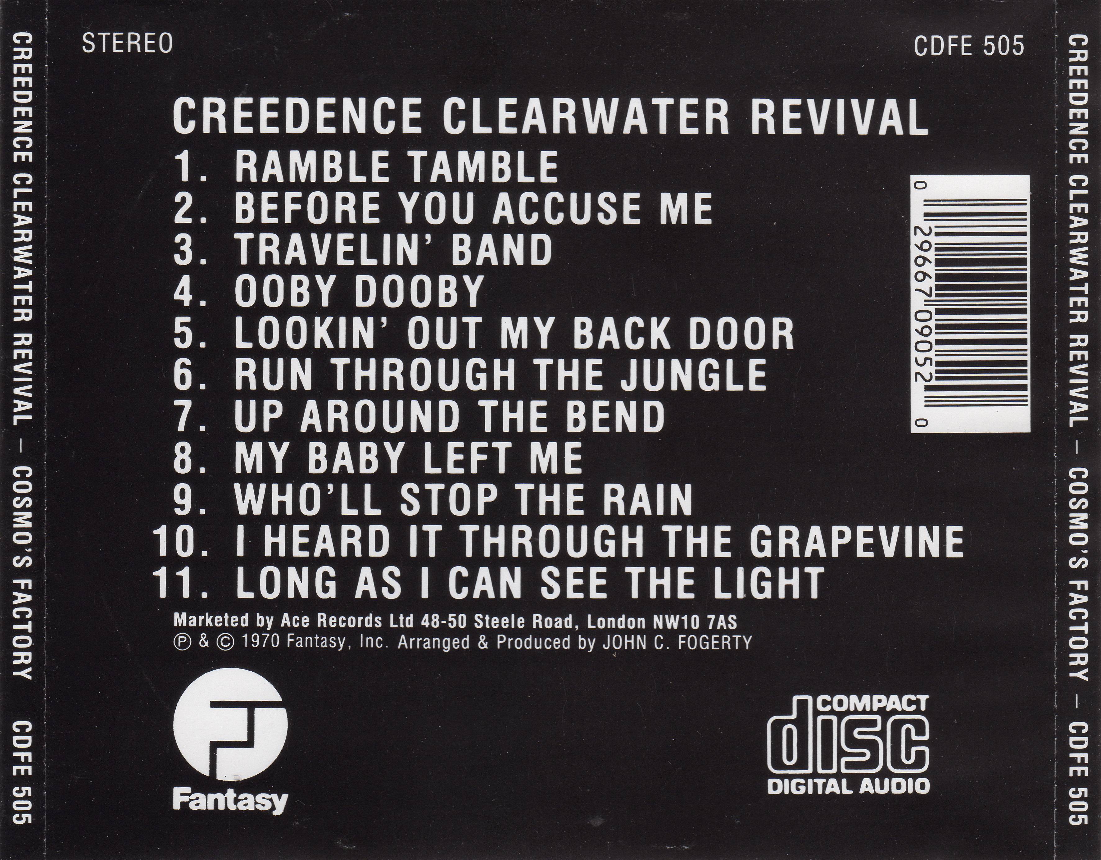 Creedence Clearwater Revival Cosmos Factory : Back UK